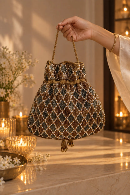 Designer potli bag by House of Siora for weddings and festive occasions