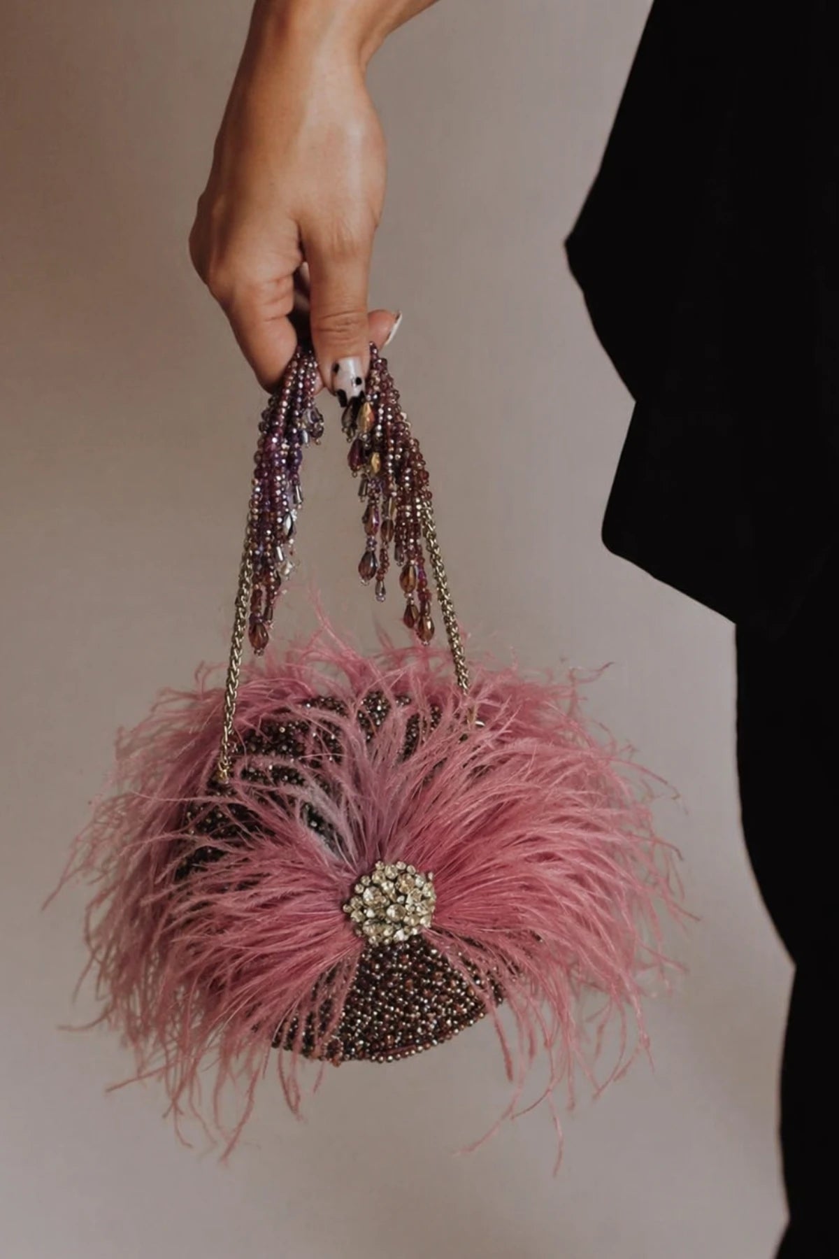 Designer purple round bag for women