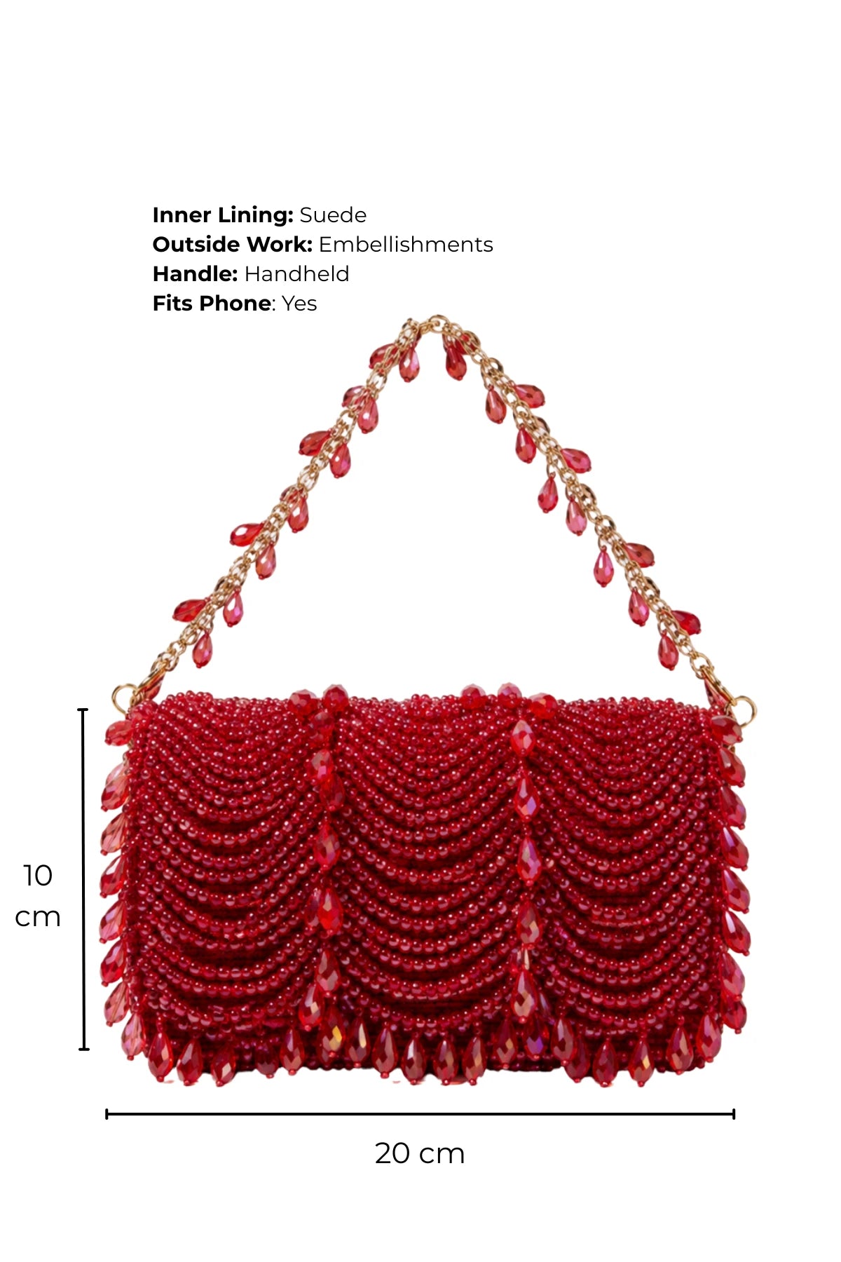 Designer red clutch bag for women for wedding occasions