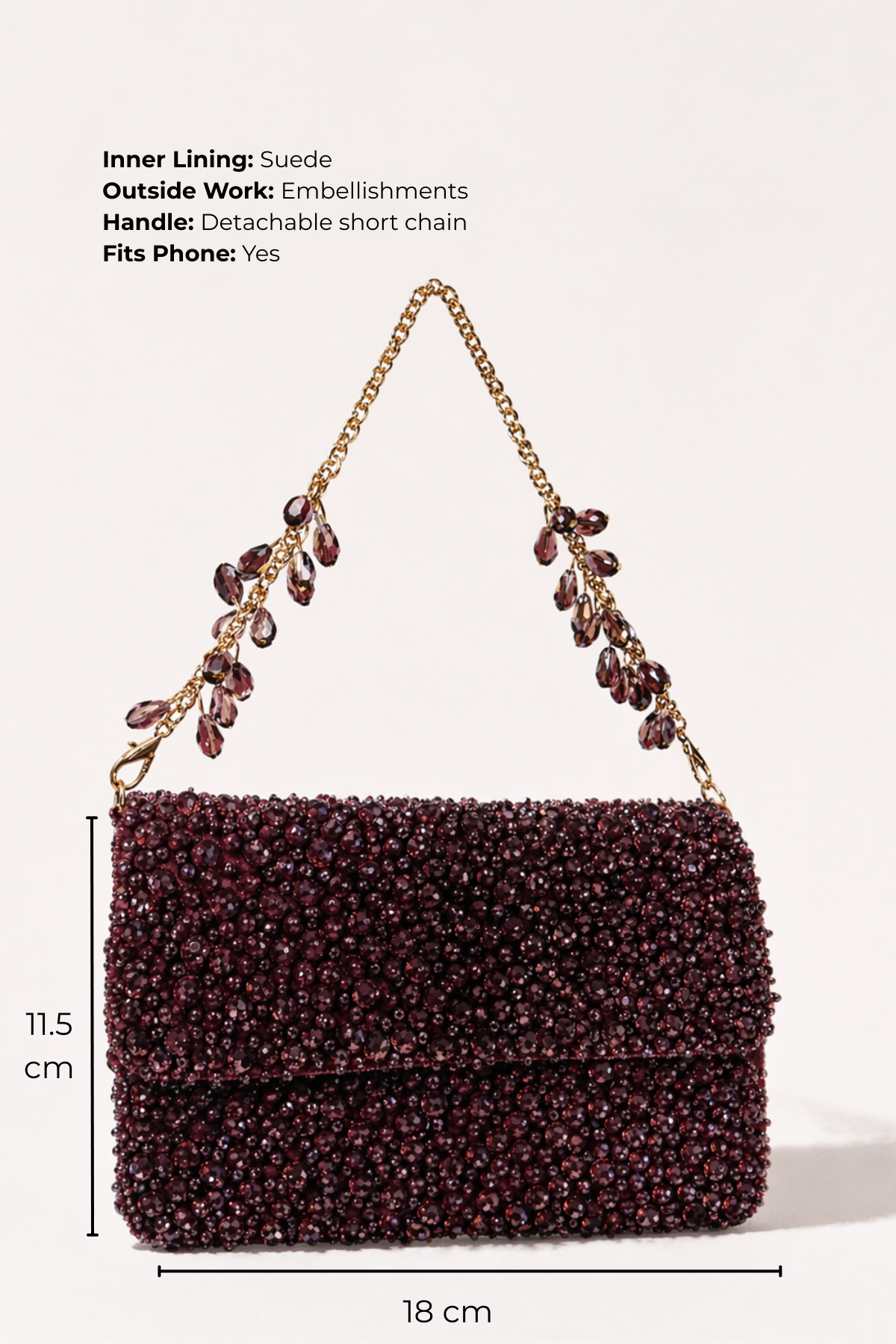 Designer shoulder bag for women with statement detailing