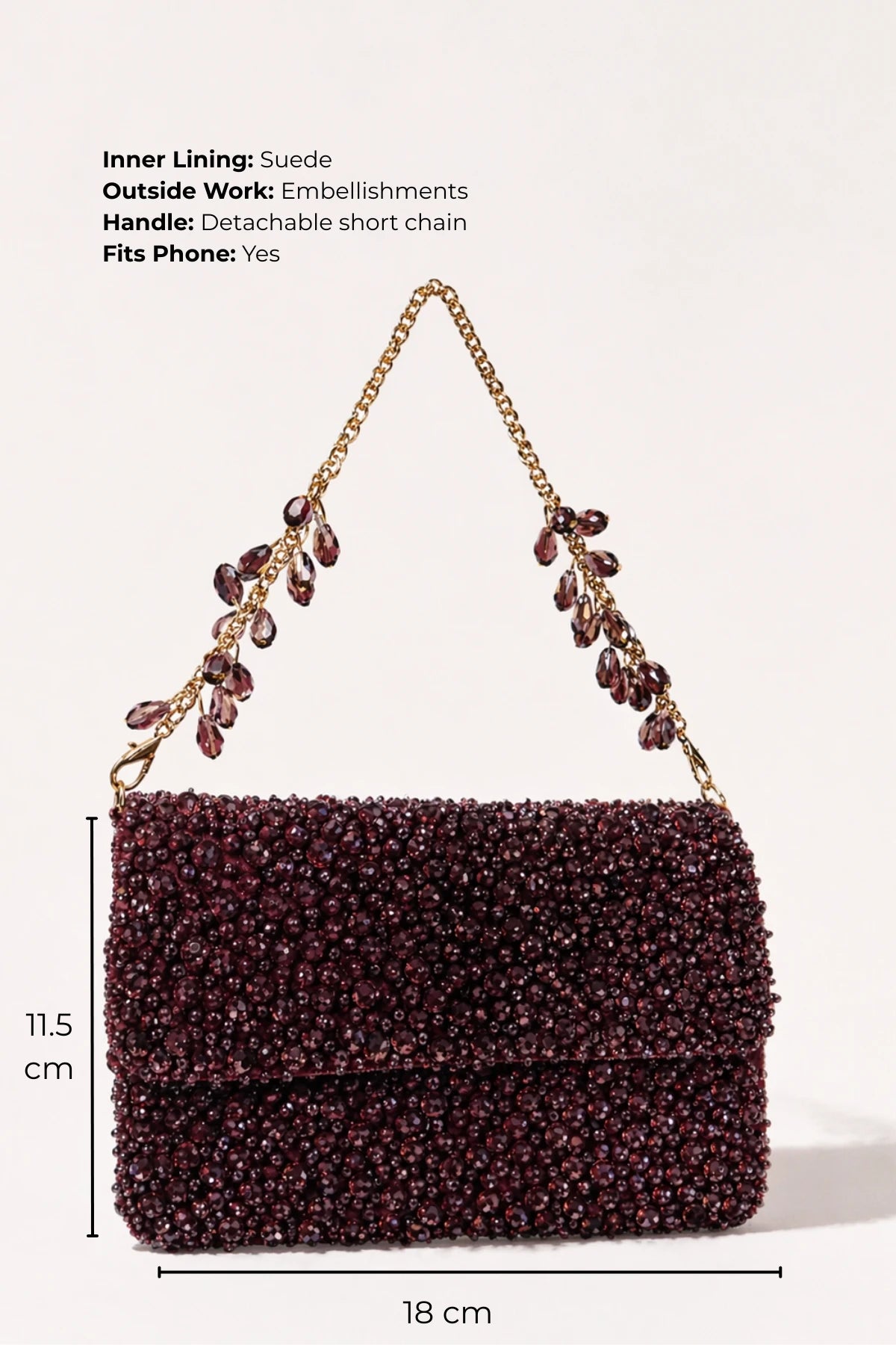 Designer shoulder bag for women with statement detailing