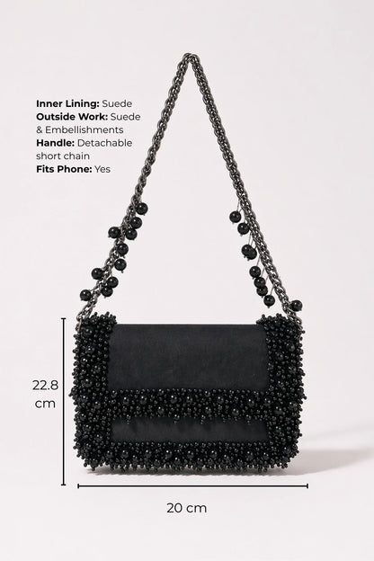 Designer vacation bag for women in elegant black