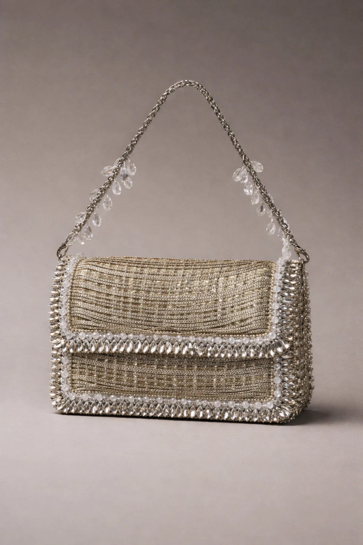Dune Silver Shoulder Bag for sangeet celebrations and cocktail parties