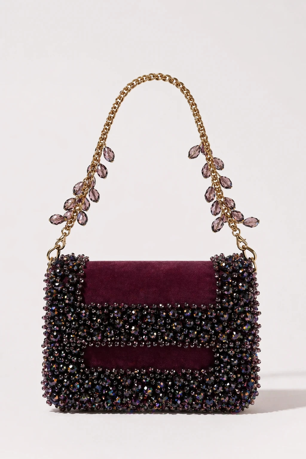 Elysia Pink Shoulder Bag with handcrafted embellishments