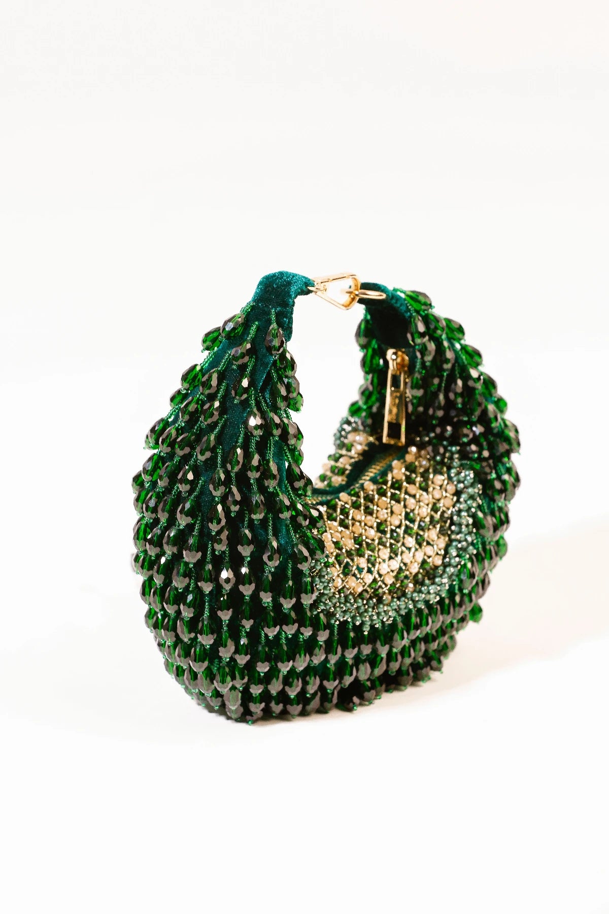 Emerald green hobo bag for festivals and traditional celebrations