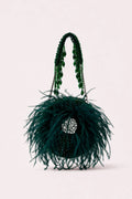 Feather Green Round bag