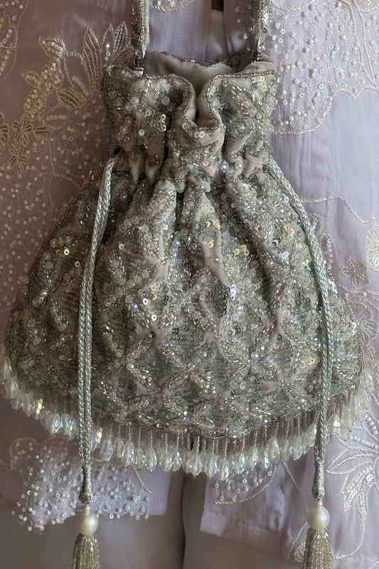 Luxury festive potli bag for women with bead detailing