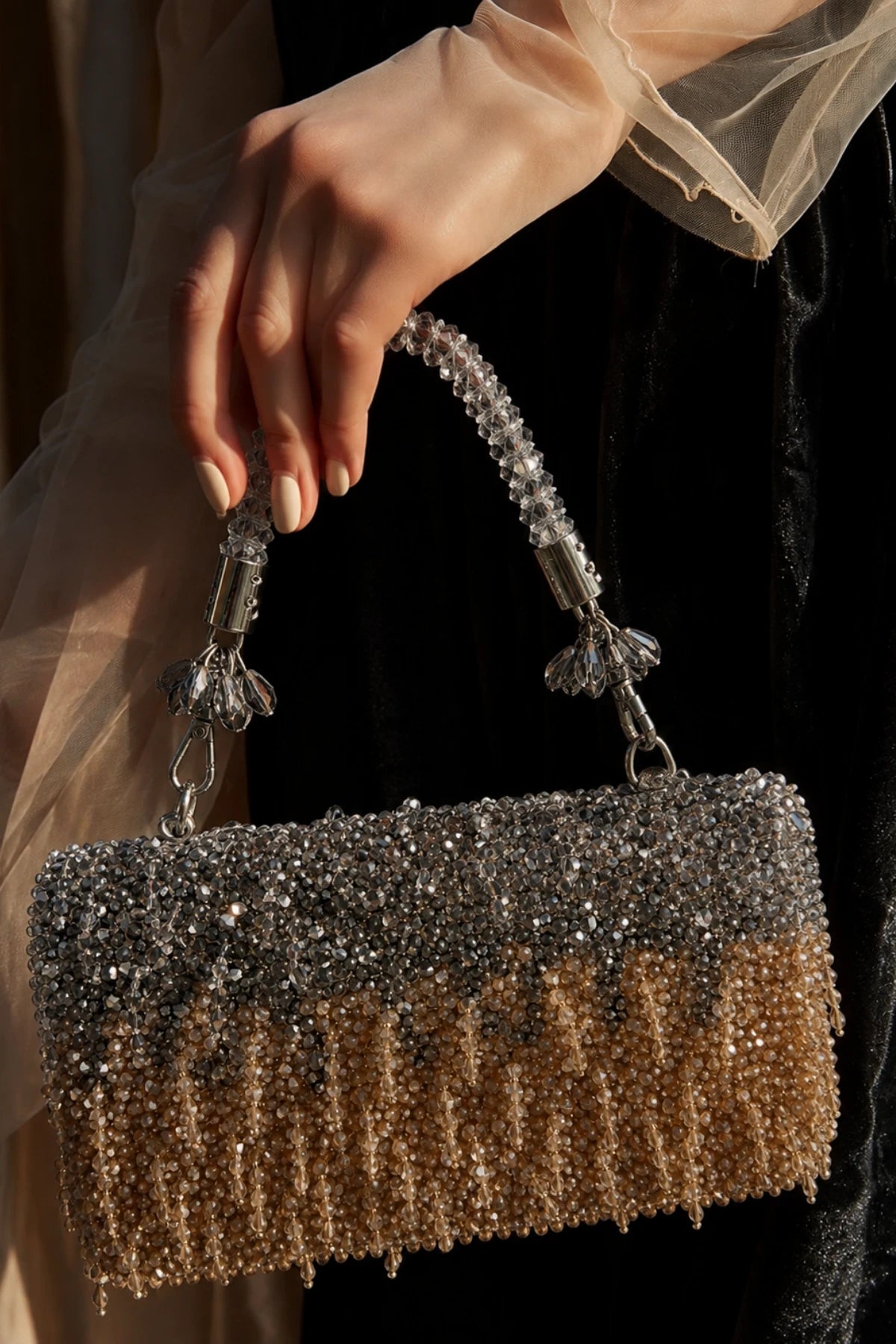 Gold and silver cocktail clutch for glamorous evening styling