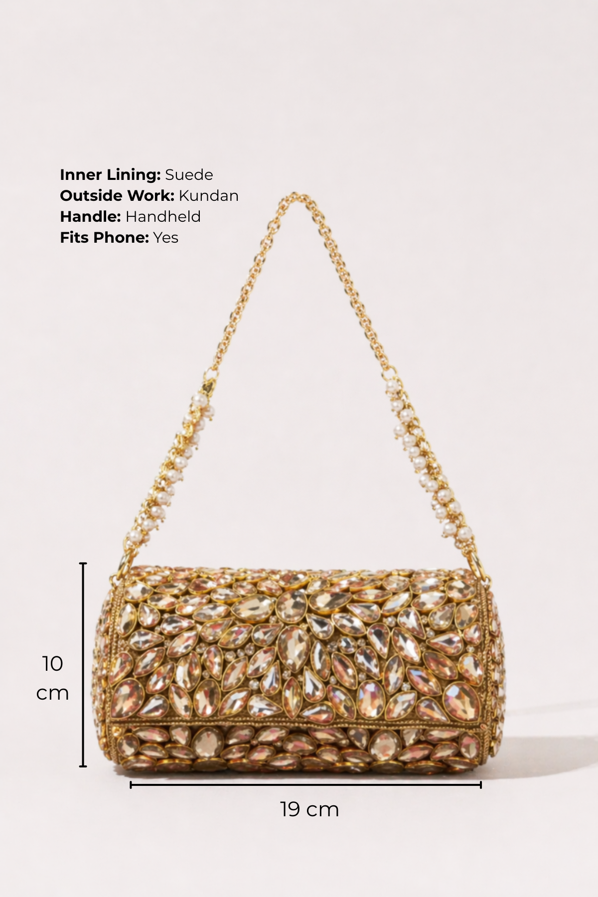 Golden bridal clutch bag for wedding receptions and celebrations