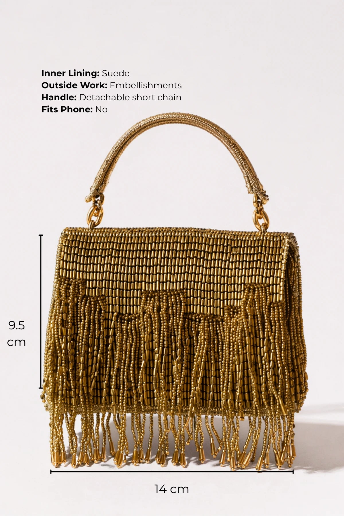 Golden clutch bag for women for festive and evening occasions