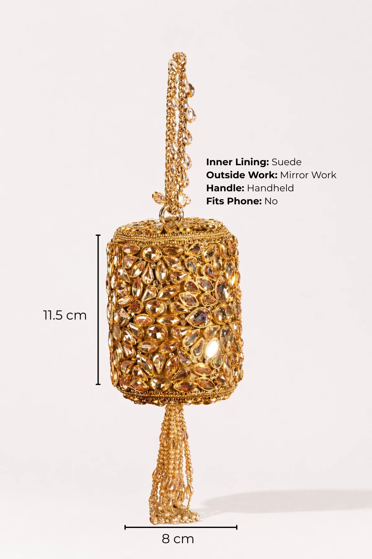 Golden festive mini bag for special occasions and celebrations