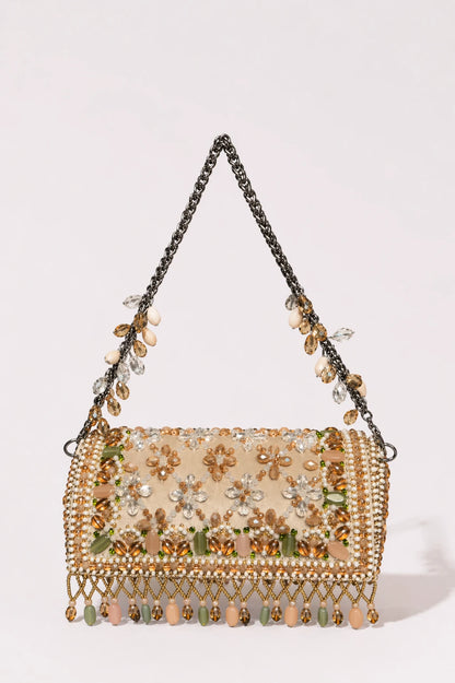 Gulbahaar Festive Clutch Bag with handcrafted bead and pearl embroidery