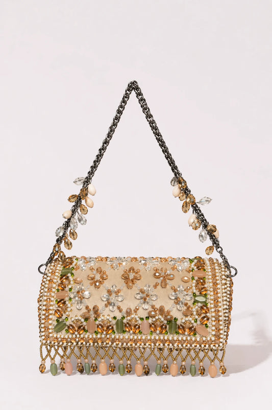 Gulbahaar Festive Clutch Bag with handcrafted bead and pearl embroidery
