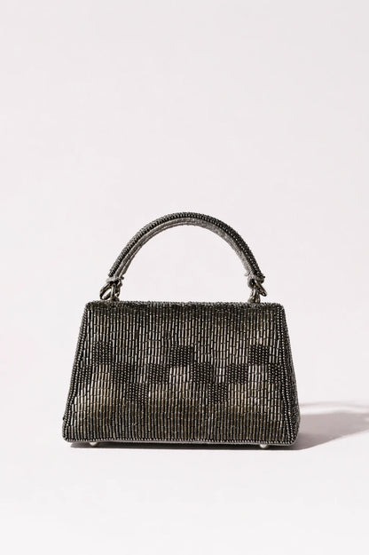 Grey haldi clutch bag for women with elegant detailing