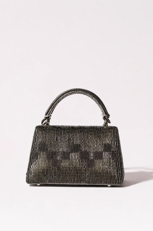 Grey haldi clutch bag for women with elegant detailing