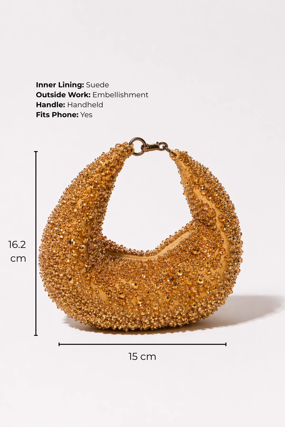 Handcrafted beaded hobo bag with intricate embellishments, designed for weddings, festive celebrations, and elegant evening occasions