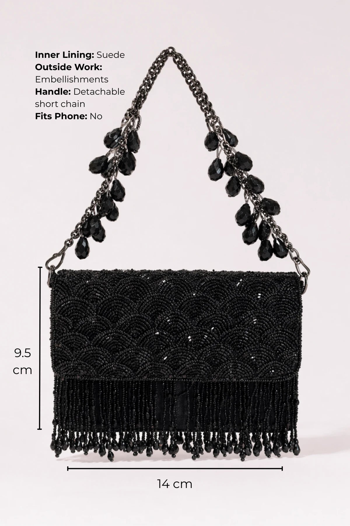 Drape Black Mini Bag by House of Siora