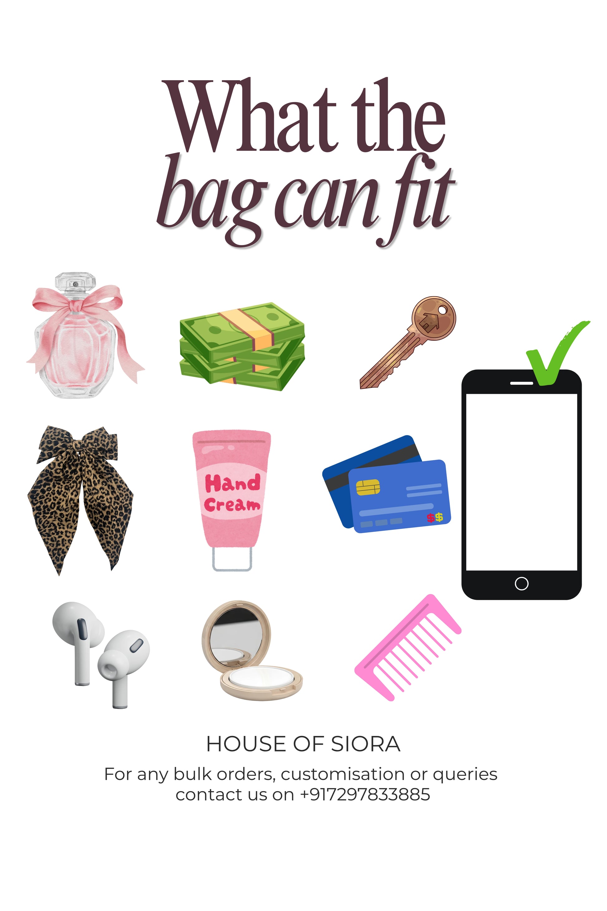 Fits phone clucthces and bags