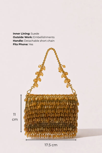House of Siora Laila Golden Shoulder Bag for Haldi celebrations