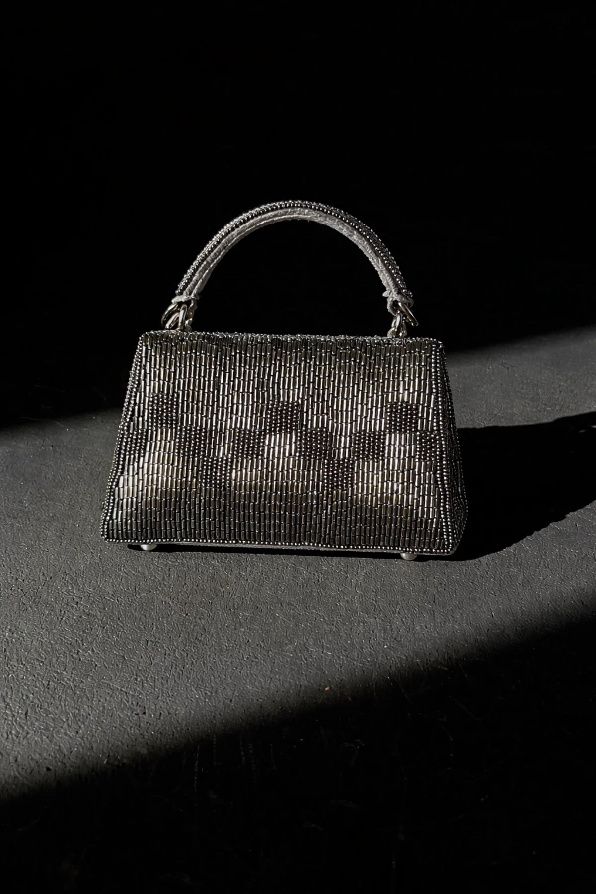 Grey clutch bag for cocktail parties and evening occasions