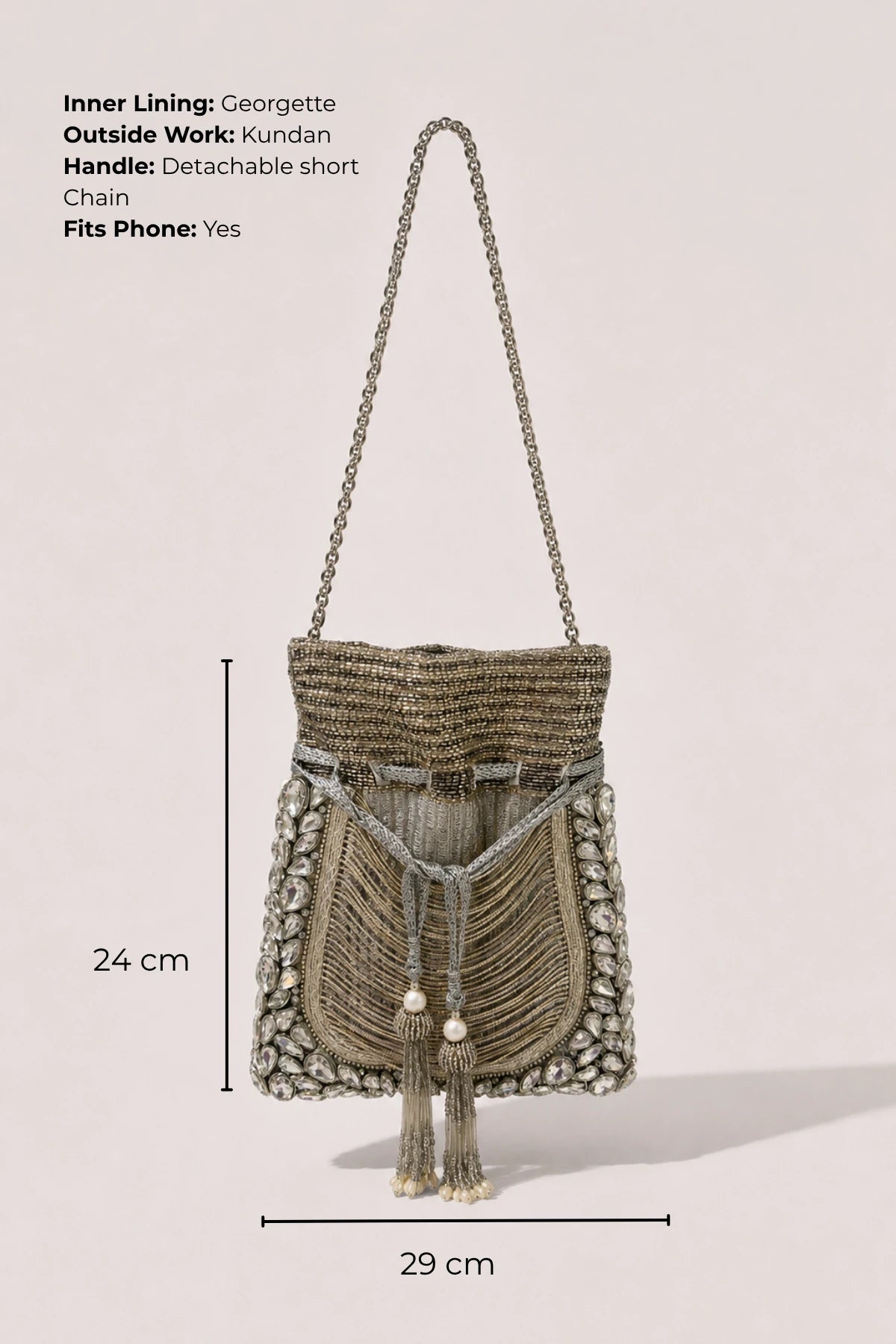 House of Siora Ruhani Silver Potli for festive celebrations