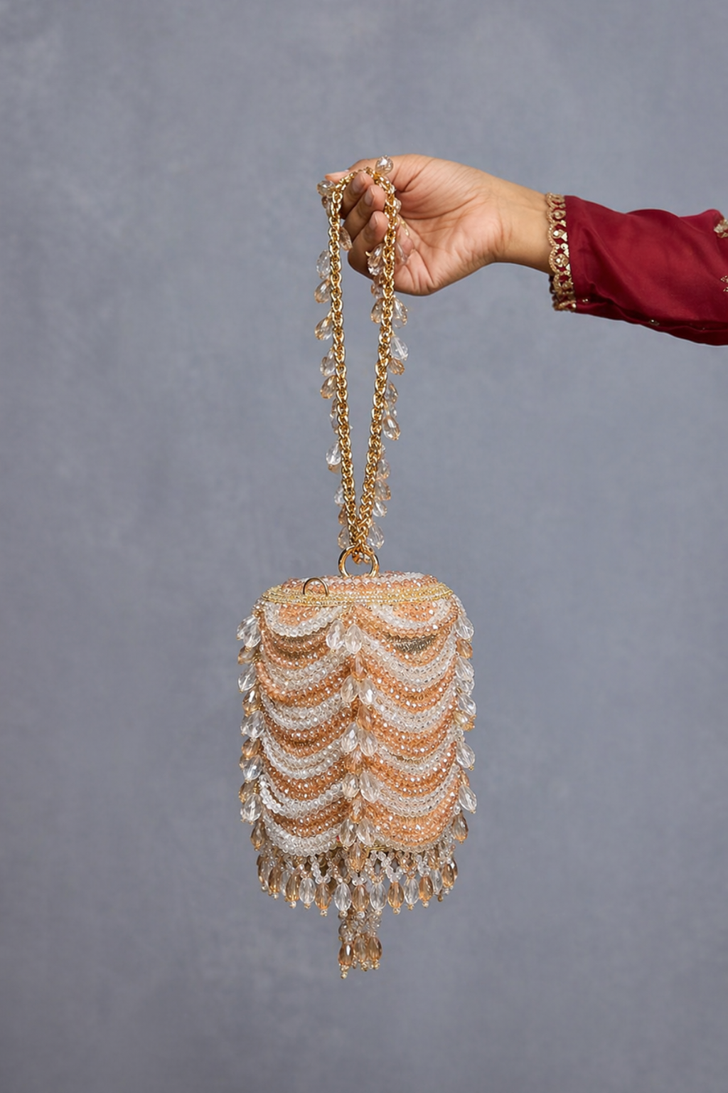 Beaded evening purse inspired by cocktail celebrations and glamorous occasion styling