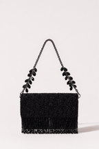 Black beaded party purse inspired by glamorous cocktail nights and festive celebrations