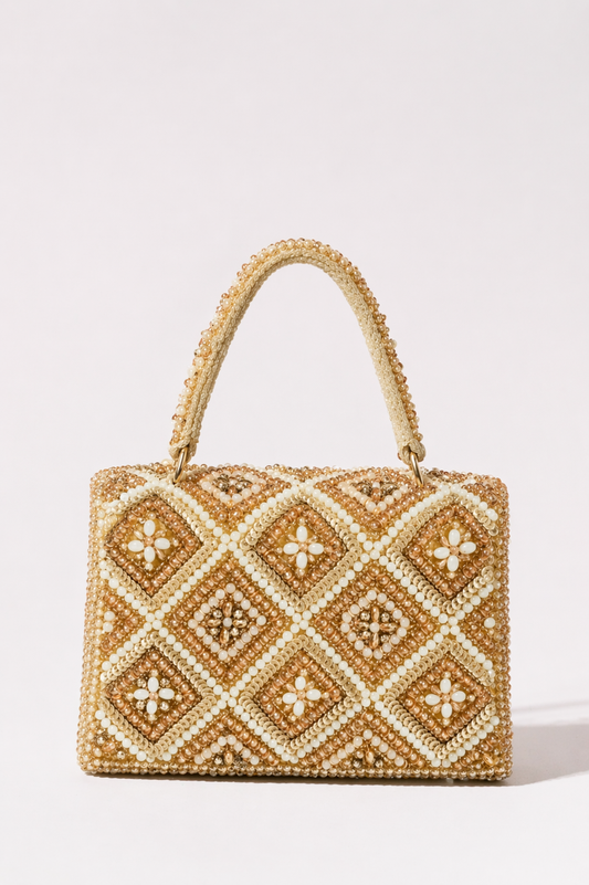 Golden festive party purse inspired by glamorous celebrations and elegant evening styling