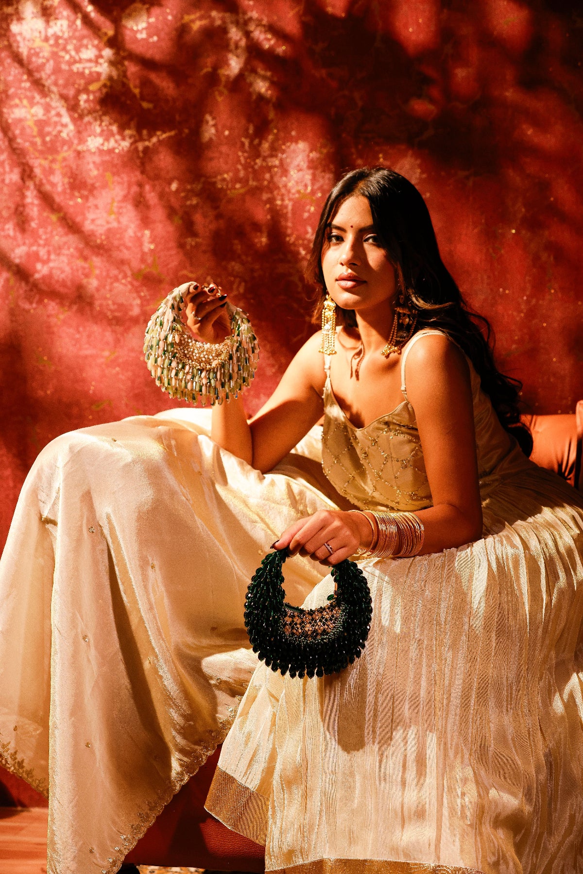 Boho luxe purse designed for destination weddings and cocktail evenings