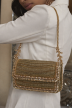 Handcrafted designer party bag combining artisanal craftsmanship with luxe bridal styling