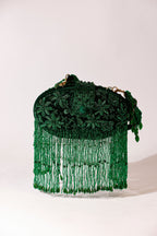 Festive green handbag inspired by traditional celebration and cocktail styling