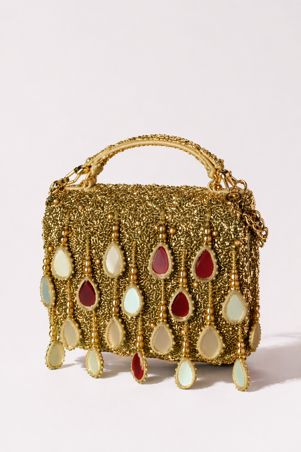 Luxury gold evening purse inspired by glamorous celebrations and cocktail styling