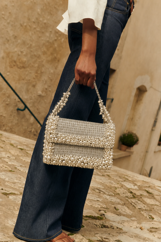 Luxury shimmer evening purse inspired by modern glamour and sophisticated styling