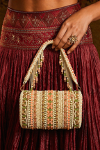 Pearl embellished shoulder handbag designed beautifully for cocktail evenings and receptions