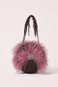 Feather Purple Round bag