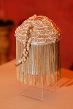 Silver fringe shoulder bag designed for cocktail nights and celebration wear