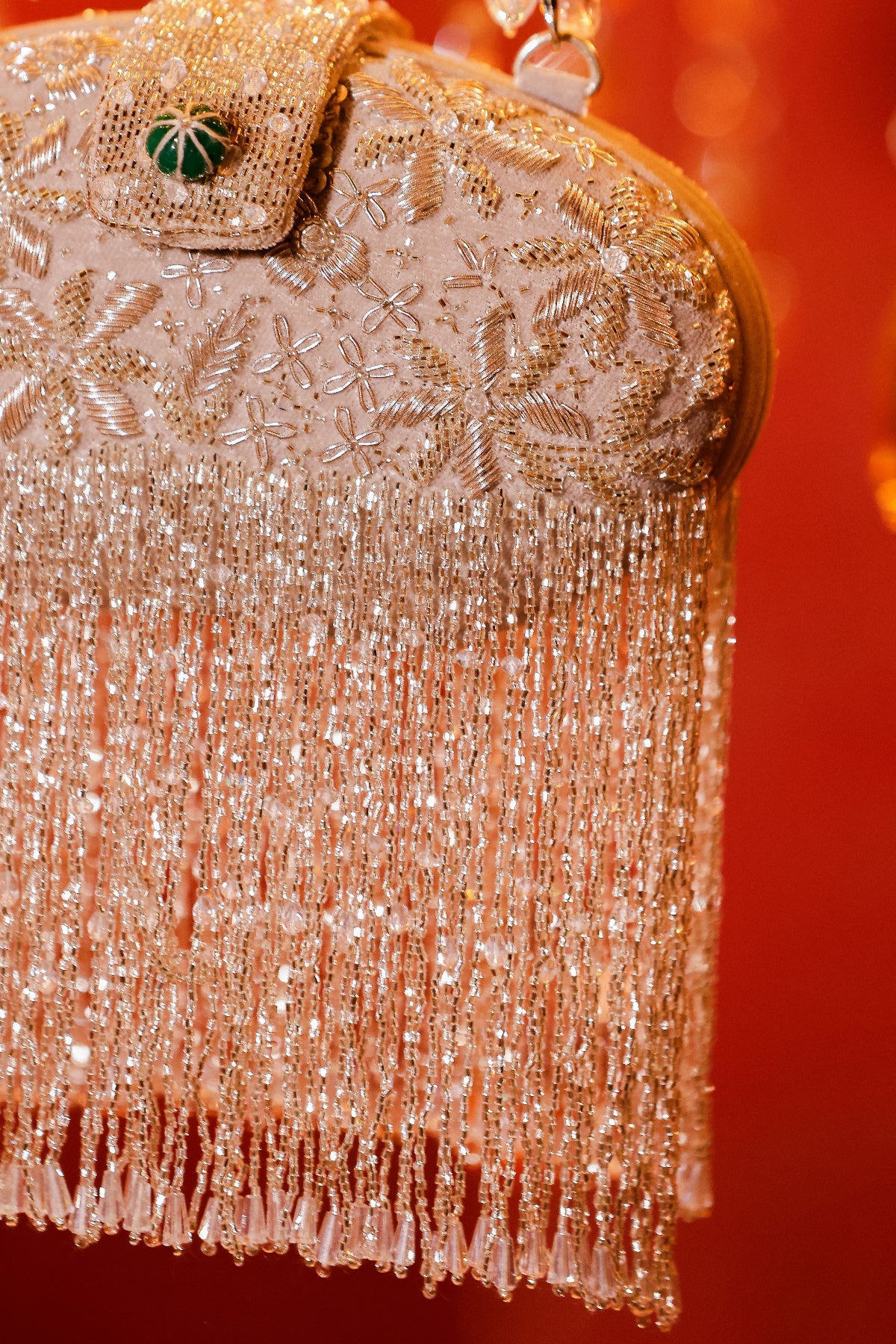 Festive silver handbag inspired by glamorous evening and celebration dressing