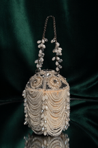 Vintage-inspired pearl statement bag perfect for bridal and cocktail looks