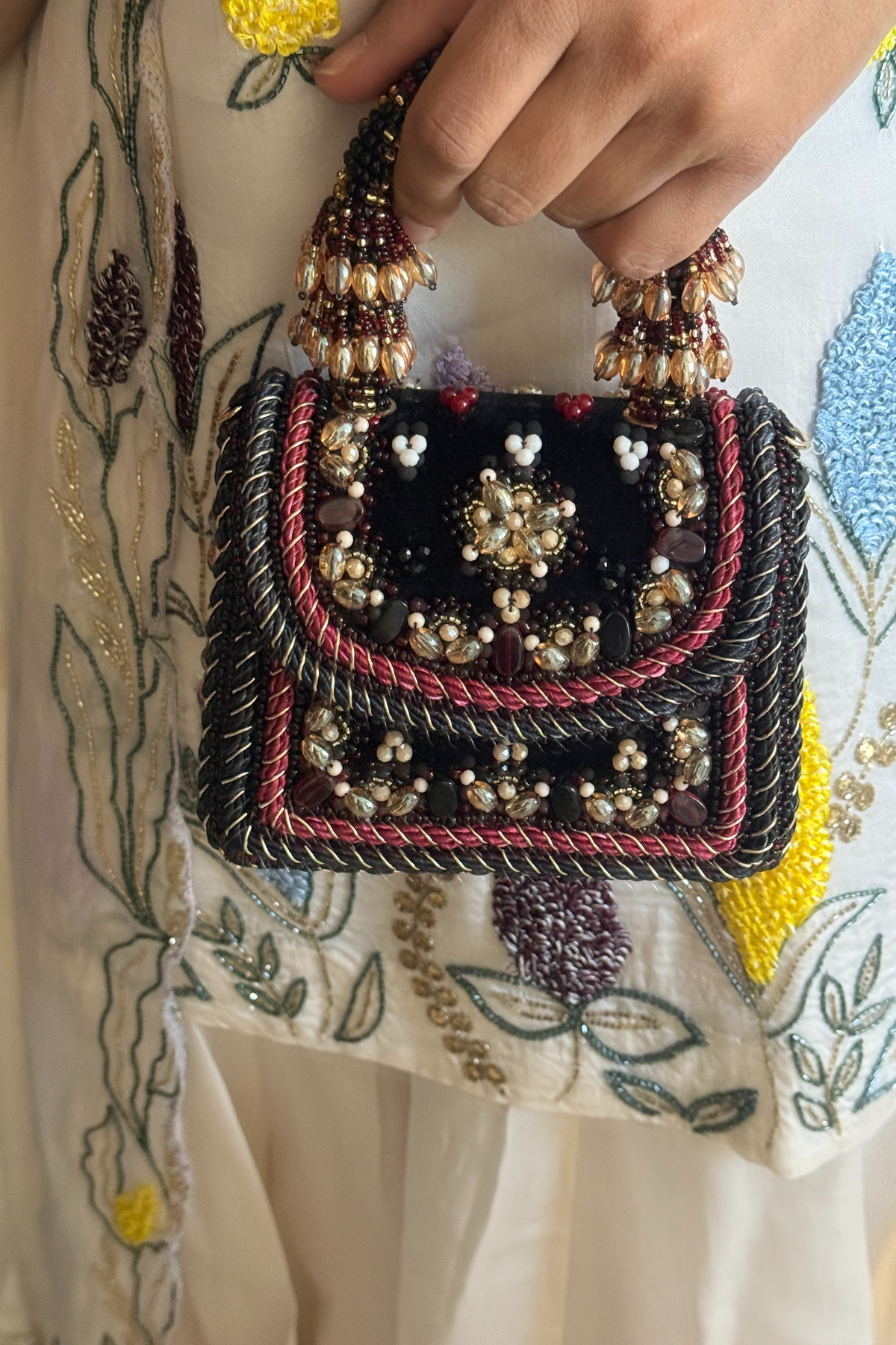 Glam wedding guest purse with sparkling embellishments and elegant structured silhouette