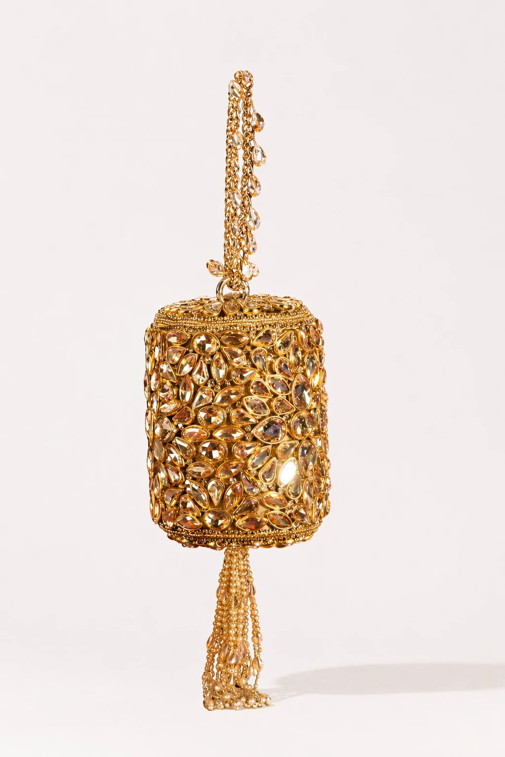 Kundan Golden Mini Bag with crystal embellishments for haldi celebrations