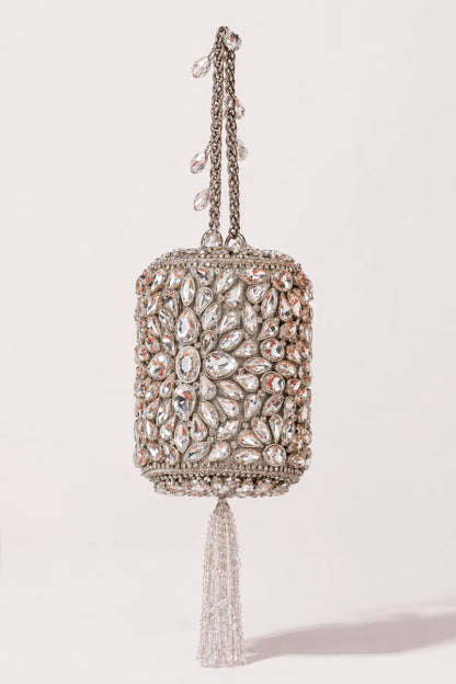 Kundan Silver Mini Bag for sangeet celebrations and cocktail parties