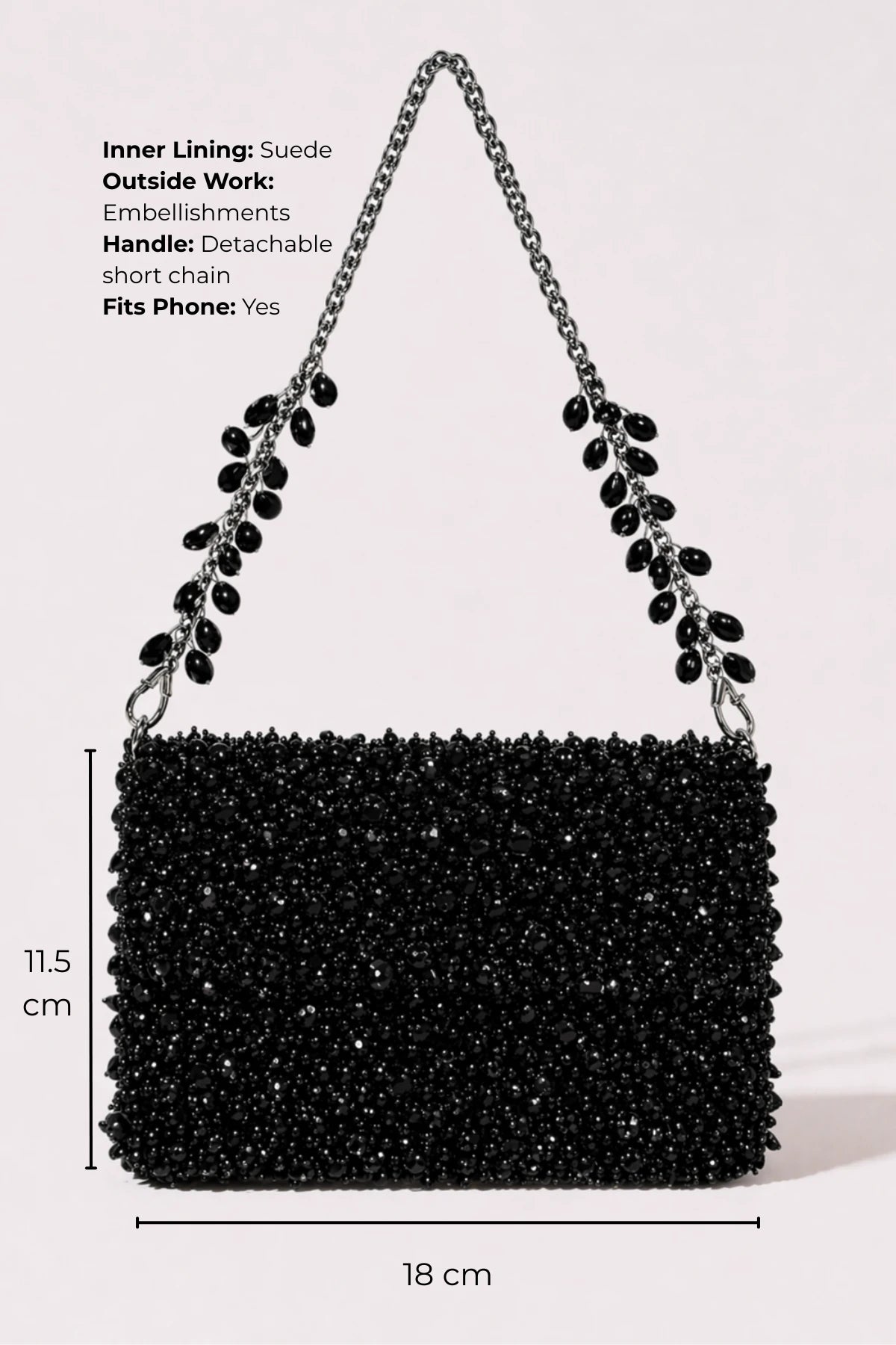 Luxury black shoulder bag for dinner dates and evening occasions