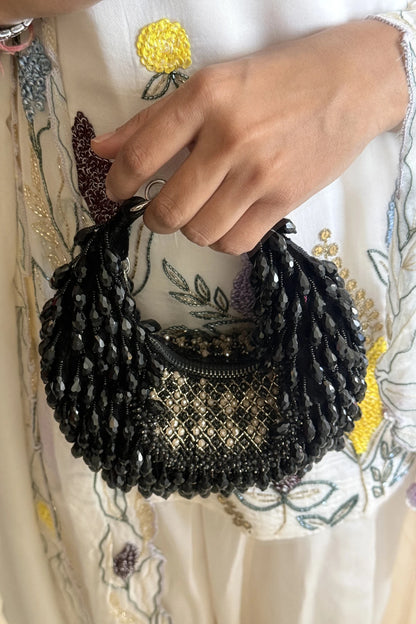 Luxury black hobo bag for wedding and festive occasions