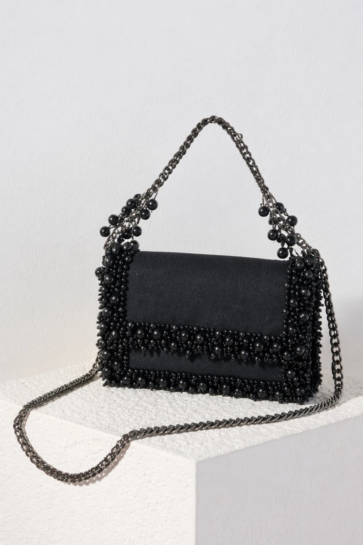 Luxury black shoulder bag for women
