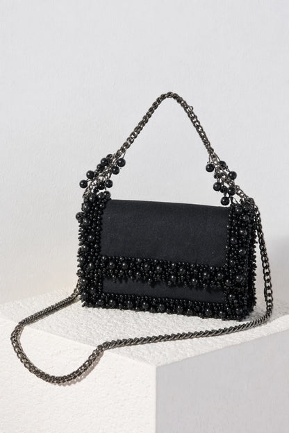 Luxury black shoulder bag for women