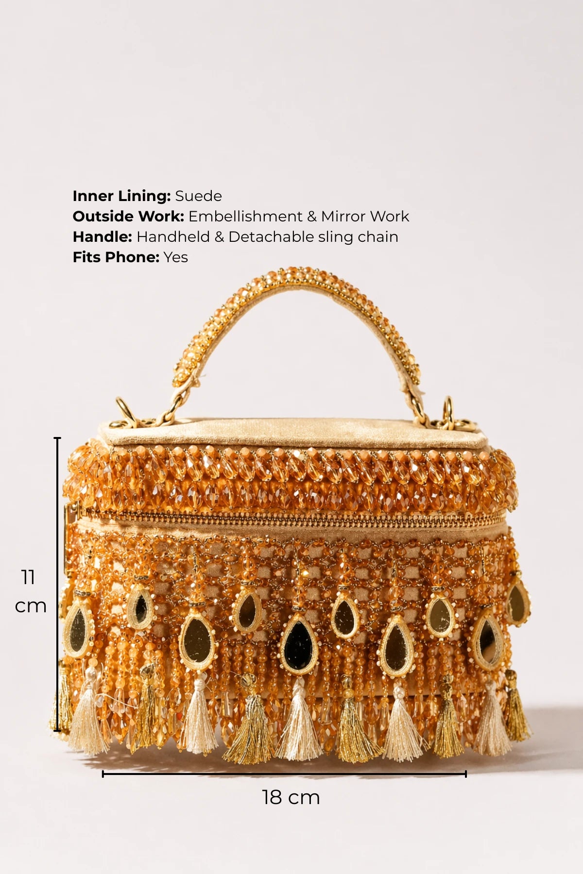 Luxury golden vanity bag for Indian wedding celebrations