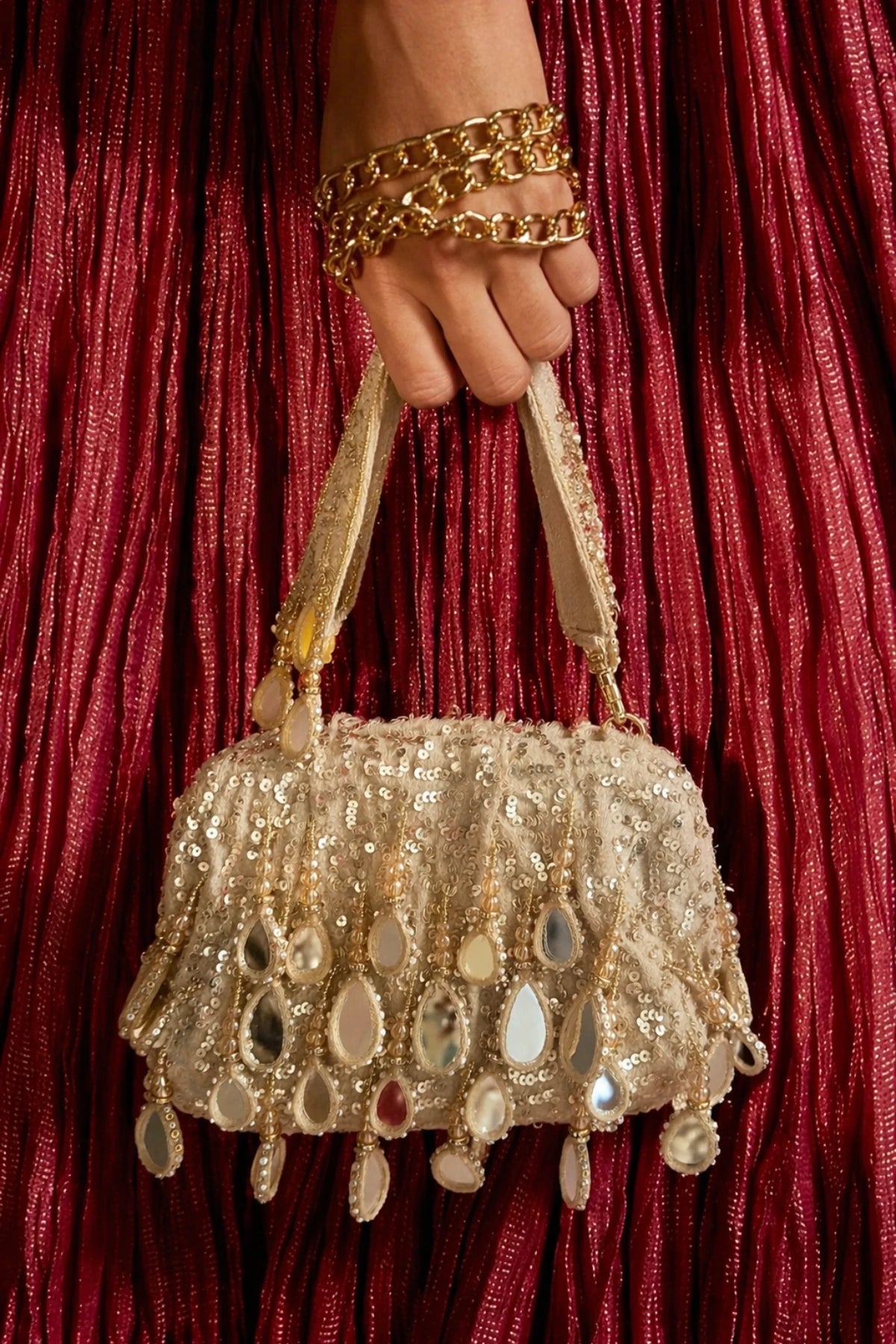 Luxury haldi shoulder bag for Indian wedding celebrations