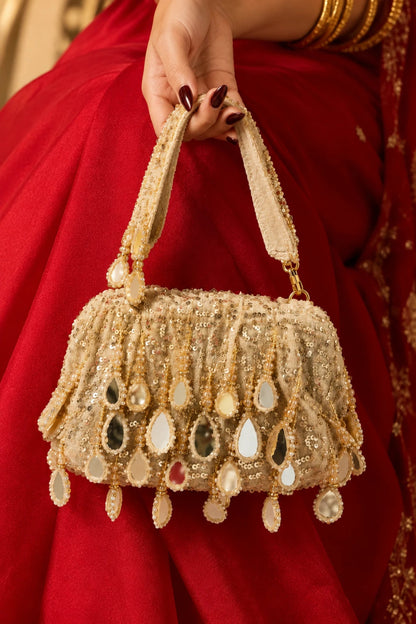 Luxury haldi shoulder bag for Indian wedding celebrations