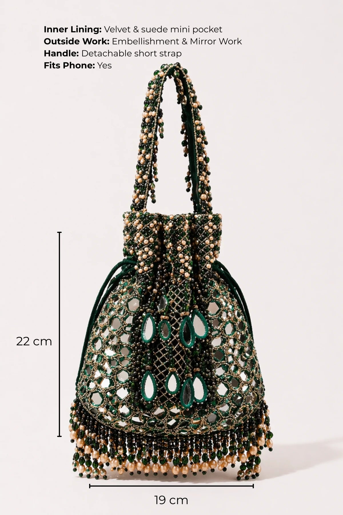 Luxury mehendi potli bag with tassel detailing