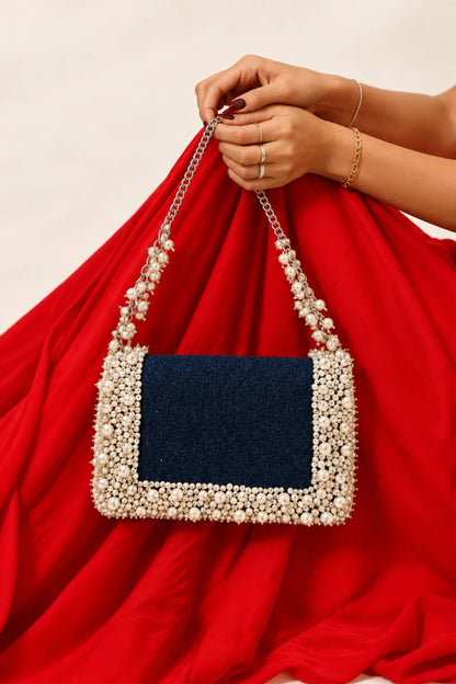Luxury pearl shoulder bag for parties and celebrations